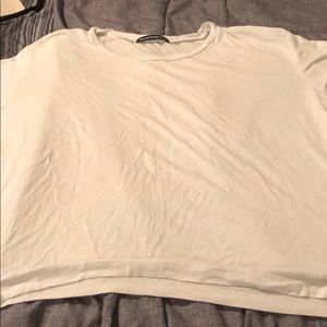 White ribbed short sleeve t shirt brandy melville